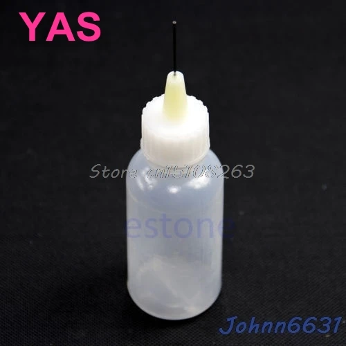 

3Pcs/lot Clear Liquid Plastic Bottle For Rosin Solder Flux Paste With 1 Needle 50ml -Y207 Drop Shipping