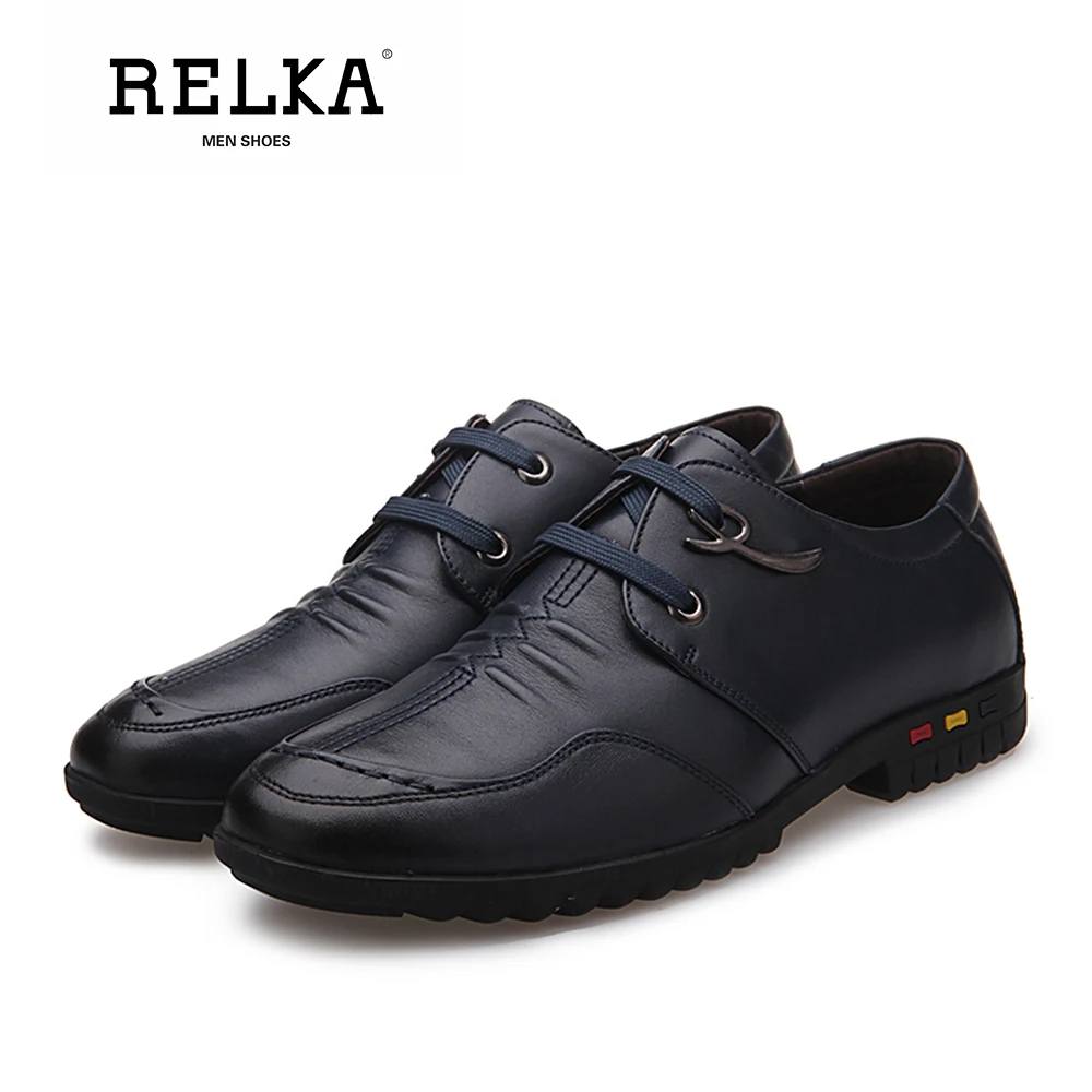 Tacón blue Hombres Brown Cómodos Alta Cuero De Encaje Casuales Punta Calidad N17 Vintage Zapatos Genuino Bajo black Relka Redonda Lujo Los FqPEnHx