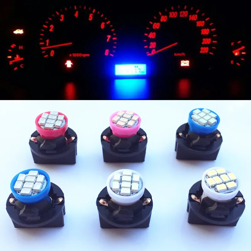 

10pcs T10 W5W 8SMD 194 Wedge LED Light Bulb Car Dashboard Instrument Cluster Bulb Speedometer Odometer Dash Gauges Lighting