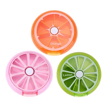 

7 Grids Weekly Rotating Pillbox Fruit Shape Travel Pill Case Organizer Portable Medicine Box Drugs Pill Container Health Care