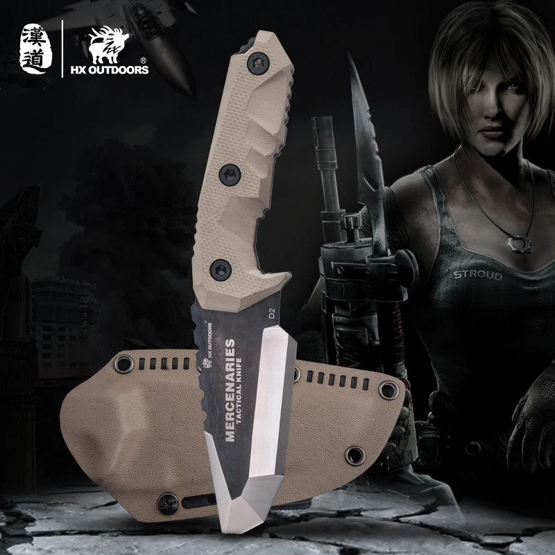 

HX OUTDOORS Portable Tactical Knife Camping Knife Hunting Multi-function Survival Gear Mercenaries BIG knifves outdoor tool