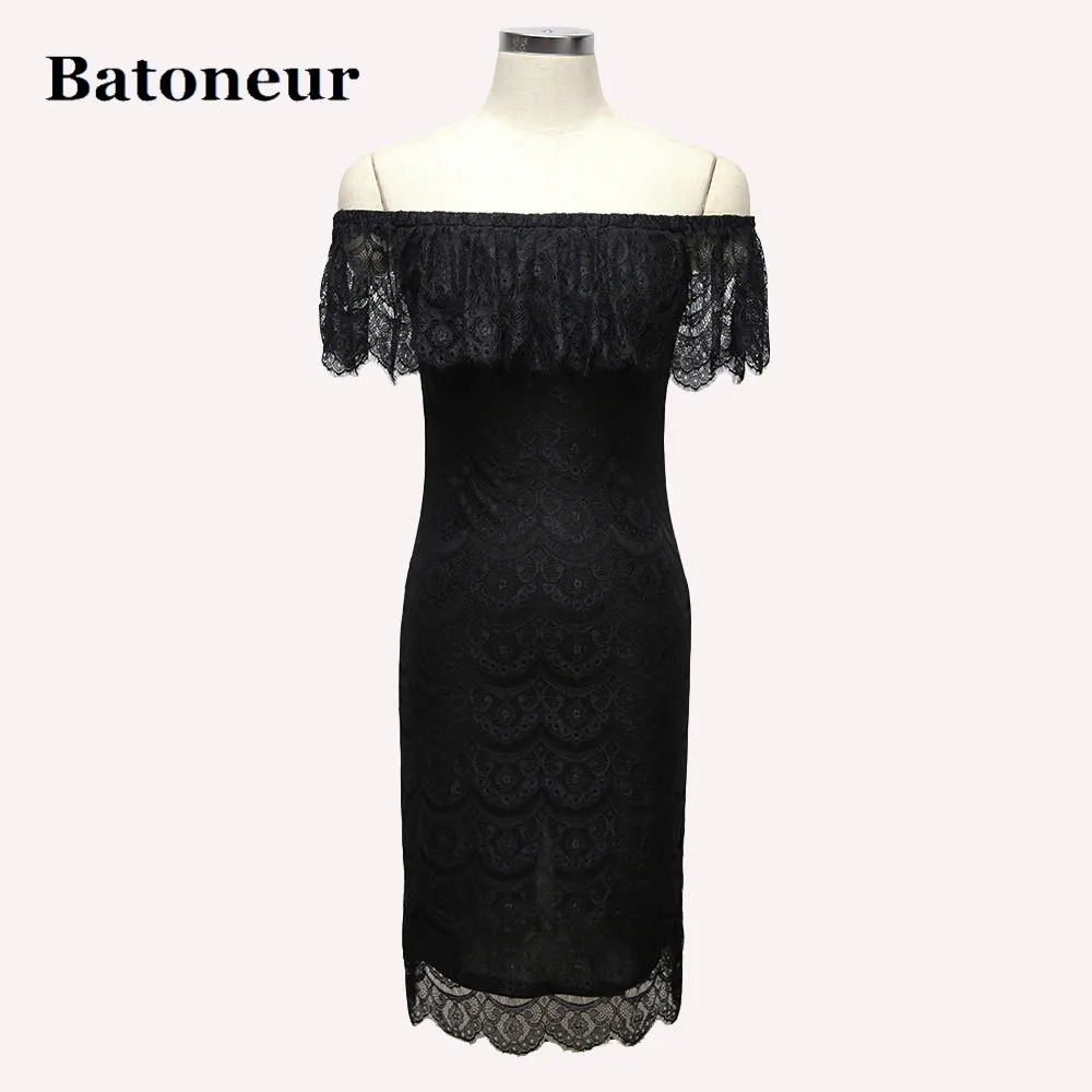 Summer-Women-Sexy-Lace-Dress-2018-New-Casual-Slash-Neck-Off-Shoulder-Sexy-Pink-Black-Elegant (3)