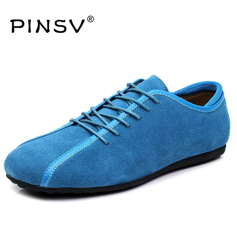 PINSV комфортные мужские лоферы высокое качество замши мужская повседневная обувь