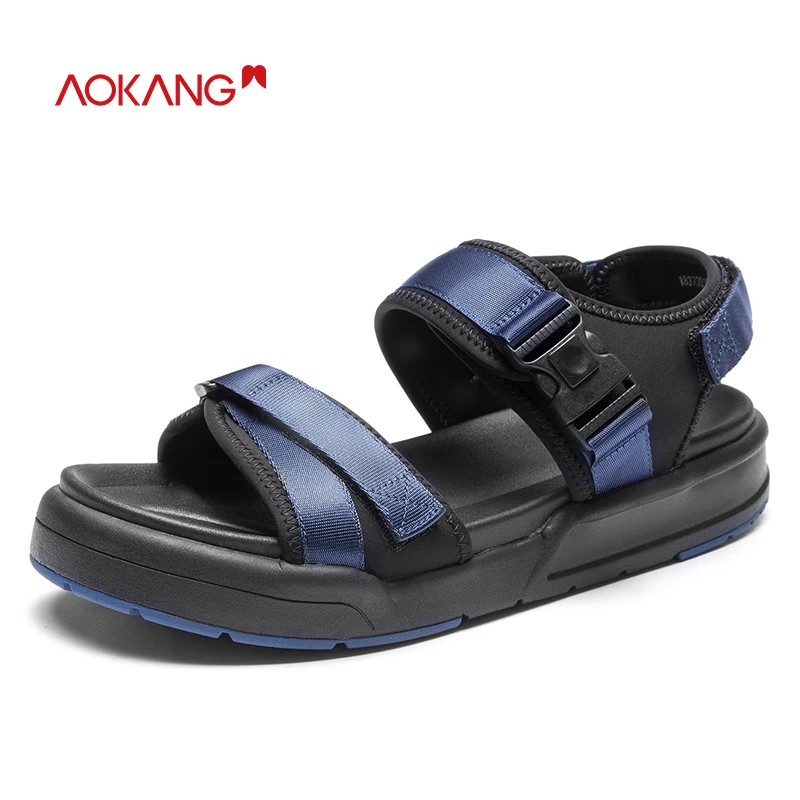 Casual grey183730107 Hard Homens Verão Confortáveis Homem Sandálias 2018 wearing Moda Black183730106 Lazer blue183730109 Sapatos Respirável red183730108 De Da Aokang THRqxwT