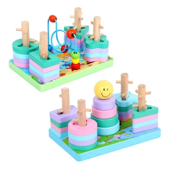 

Montessori Materials Math Geometry Shape Cognitive Building Toy Kids Baby Puzzle Toy Wooden Shape Stacker Sorting Toys