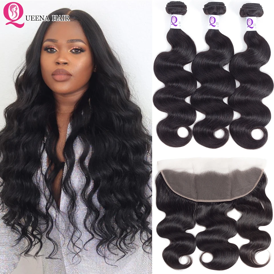 

Pre Plucked Lace Frontal Closure With Bundles Peruvian Remy Hair Body Wave Weave Wavy 3 Bundles With Ear To Ear Frontal Closure