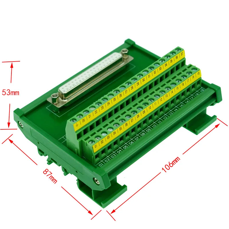 DB37 D-Sub на din-рейку Интерфейс модуль, DB37 женский коммутационная плата