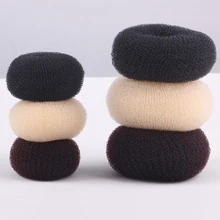 Accesorios de moda para mujer y niña, 1 unidad, negro/marrón/Marfil, moldeador mágico, Donut, Anillo para el pelo, moño, herramienta de peinado
