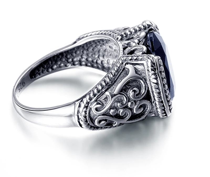 Турецкие ювелирные изделия 925 стерлингового серебра коктейльные кольца уникальный дизайн черный кубический цирконий Кольцо женское свадебное Bijoux Cute/Romant