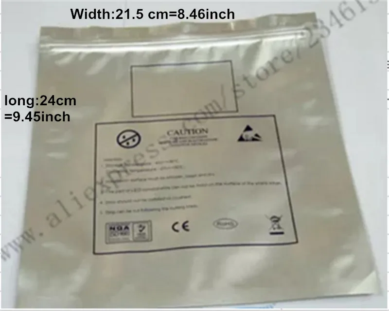 50pcs 215X240X0.12mm anti static bag pack zip for all led strip