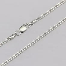 New Fine Pure AU750 White Gold 1.8mm W Wheat Chain Necklace