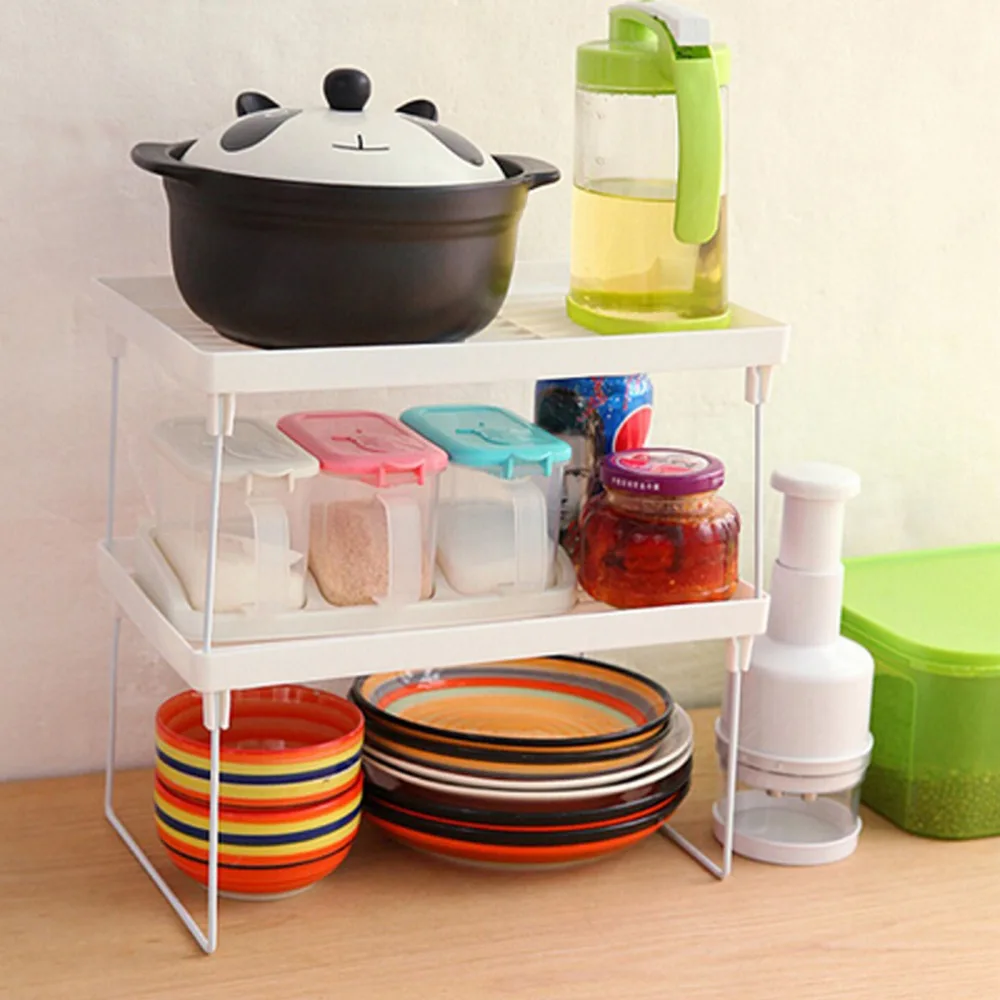 

Multilayer Snap Type Plastic Foldable Storage Racks Multiuse Storage Holders Superposition Shelf Kitchen Shelving Holders