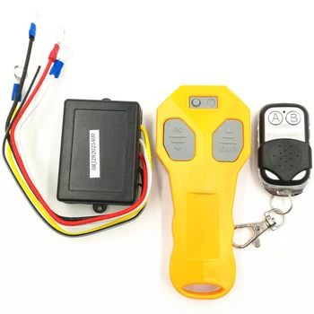 

Auto Waterproof Wireless Winch Remote Control Set Remotely 12V 50ft Yellow+Black Kit With Key Fob for Truck ATV SUV Auto Winch