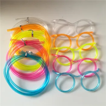 

Wholesale 30 Pcs Soft Glasses Straw Unique Flexible Drinking Tube Kids Party Accessories Red Blue Orange Plastic Drinking Straws