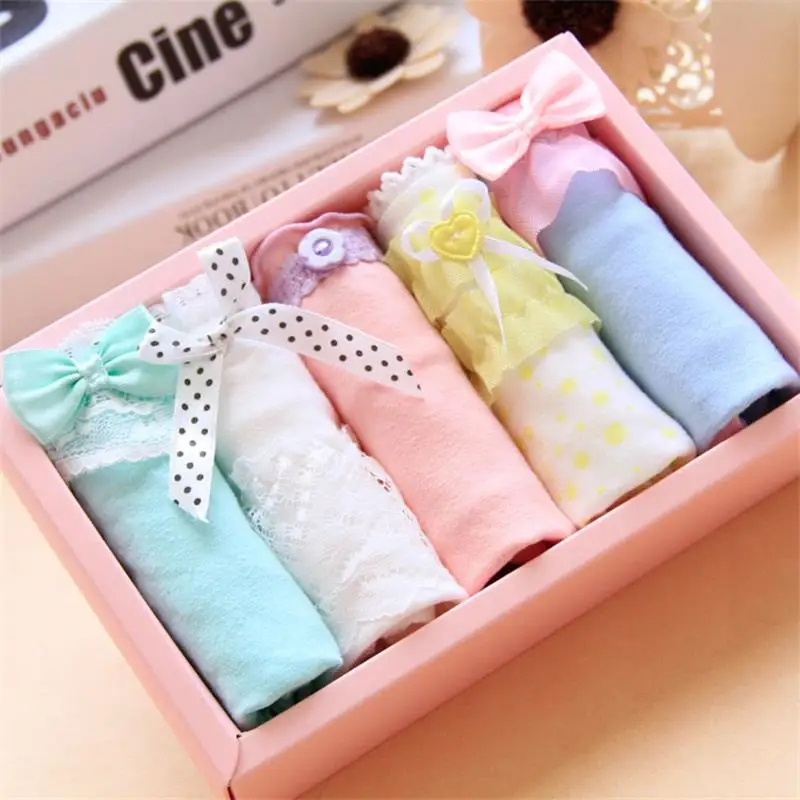 5Pcs/Lot Underwear Women Panties Cotton Panties Sexy Calcinha Bragas Mujer Printing Sexy Lingerie Soft Brief Underwear Girl Kids
