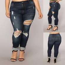 Новые летние сексуальные женские эластичные джинсы размера плюс с карманами и пуговицами, повседневные джинсы L318