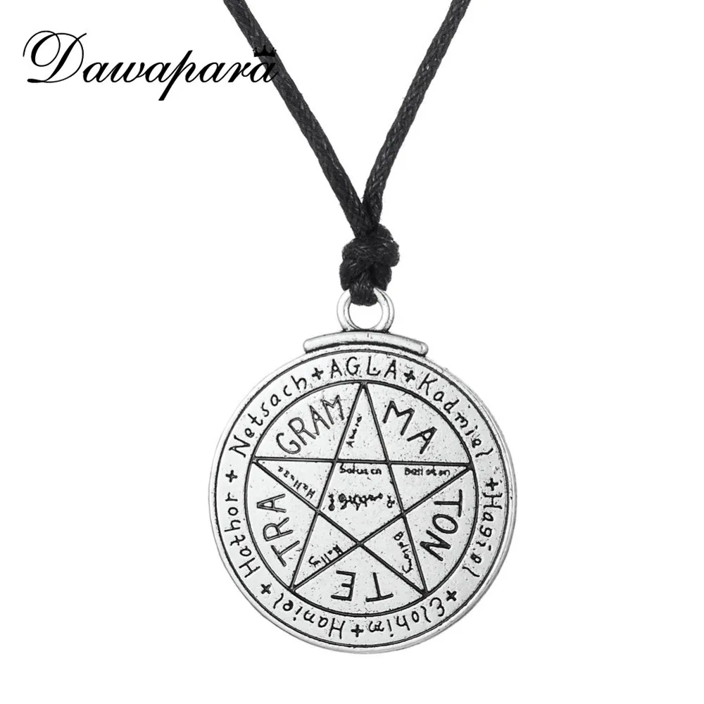 

Dawapara Wiccan Talisman Love Tetragrammaton Seal of Solomon Pentacle Pendant Necklace