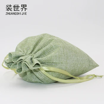 

2Pcs 20x30cm Linen Drawstring Pouch Jewelry Bag Logo Printed Jute Pouch Christmas/Wedding Party Food Candy Packaging Bag