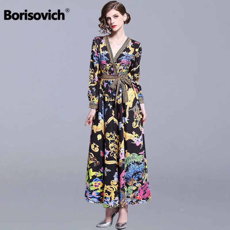 Женское винтажное длинное платье Borisovich вечерние платья трапециевидной формы с