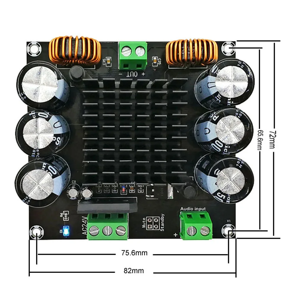 XH-M253 TDA8954TH Core режиме BTL Hi-Fi класса amplificador аудио 420 Вт высокое Мощность моно цифровой усилитель доска D3-003