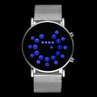 LED Fashion Cool Digital Watch Men Watches Luxury Mesh Binary Watches Male Digital Hour Clock Montre Homme Masculino Relojes 1