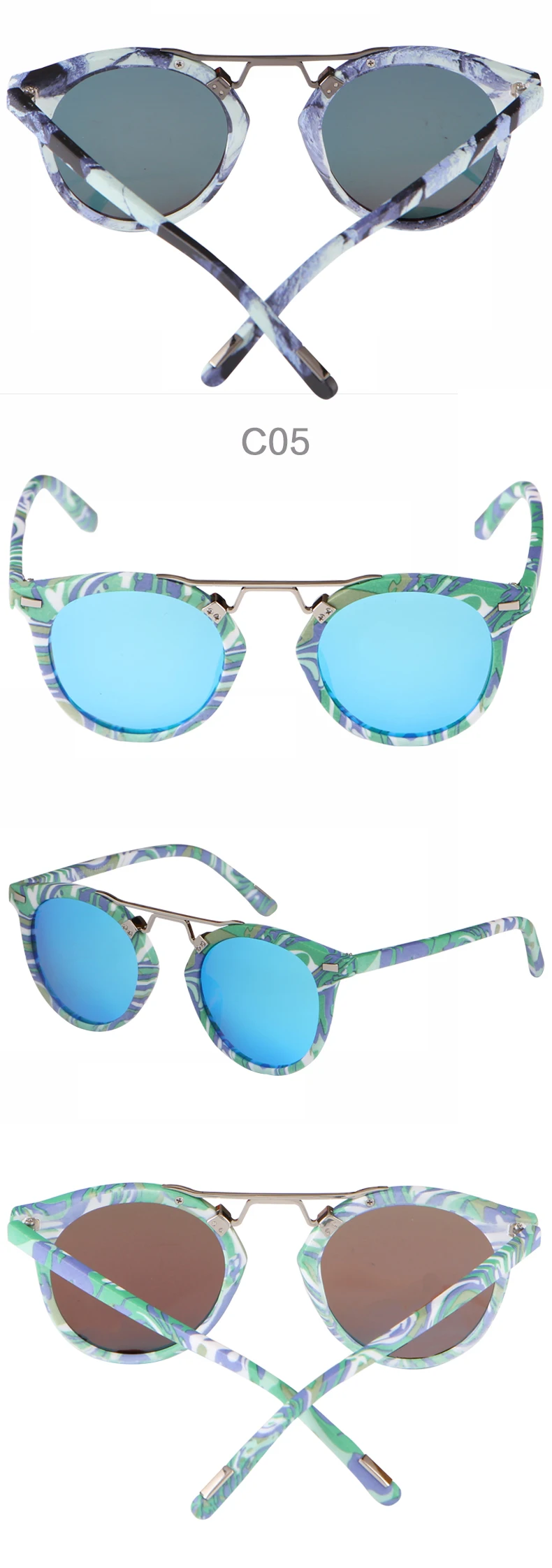 2018 fonhcoo Новый Солнцезащитные очки для женщин женские брендовые дизайнерские кошачий глаз Винтаж Ретро очки с модным принтом Твердые очки