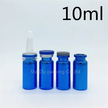 

10ml UV Blue Glass Vials, 10cc Glass Bottle with flip off cap,1/3OZ cosmetic packaging, essence bottle 5000pcs