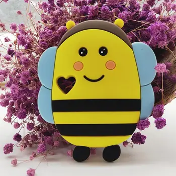 

Silicone Cute Bee Baby Teether Toys Teething Toy Collar Pacifier Clips Chew Supplies Silicone Beads DIY Chain