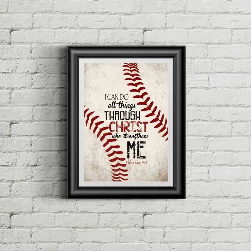 Christian Baseball Prints Boys Room Decor
