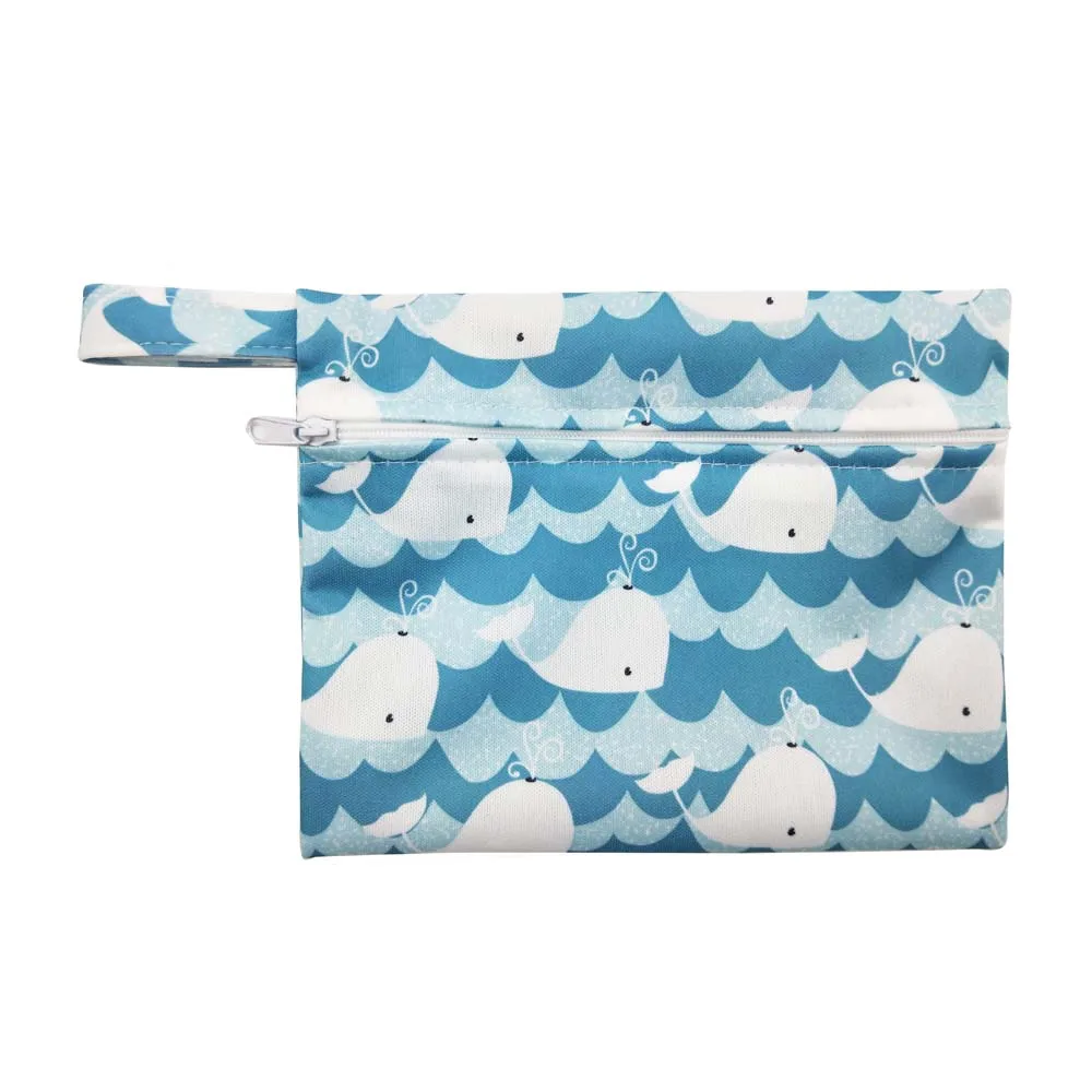 

portable small size wet bag single zippered pocket with handle menstrual pad bag mini waterproof pouch