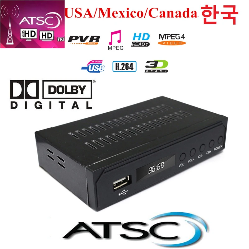 Горячая Распродажа atsc-t эфирный цифровой ТВ приемник atsc работа в США Канада Мексика Корея ТВ тюнер ATSC-T atsc t стандарт