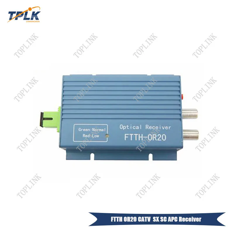 

1pcs FTTH OR20 CATV SX SC APC Optical fiber Receiver AGC Aluminium with 2 output port Simplex FTTH Fiber Optical Receiver