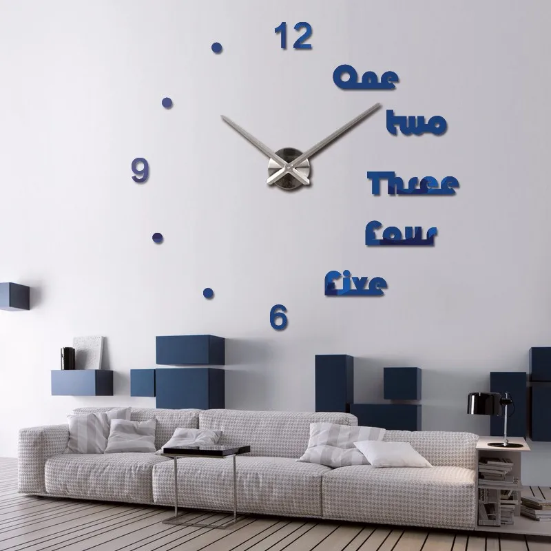 Новые Настенные Часы дизайн reloj de pared кварцевые часы большие декоративные diy часы Современная Гостиная Акриловые 3d наклейки буквы