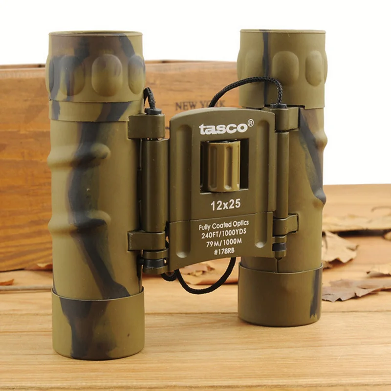  12X25 Camouflage Mini Portable Binoculars Long Range 1000m Folding Low Night Vision Waterproof Tele
