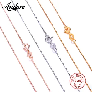 

3 Color Available Real 925 Sterling Silver Necklaces Slim Thin Snake Chains Necklace Women Boys Chain Kids Girls Jewelry 18"
