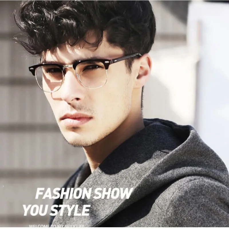 Half Frame Glasses Men New 2015 Brand Eyeglasses Computer Women Optical Eye Glasses Myopic Frame Glasses