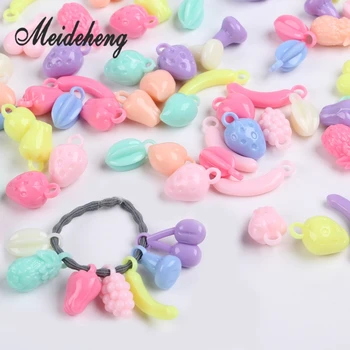 

Acrylic Multiple Fruit Pendant Beads For Jewelry Making Spring Color Hanging Hole Children's Necklace DIY Accessories