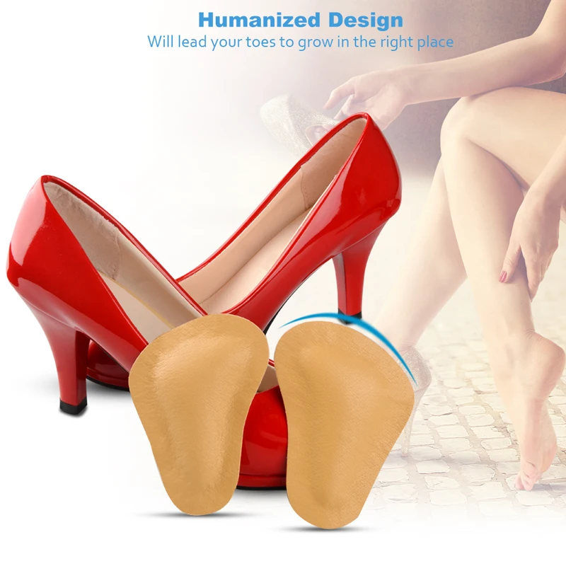 Soumit кожа ортопедические супинаторы стельки для передней части стопы для женская обувь на высоком каблуке массажная подушка половина двор