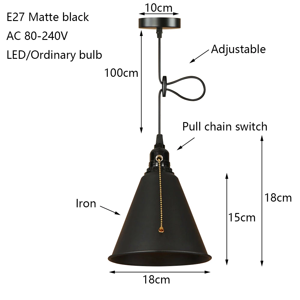 Современный Утюг роспись скандинавском стиле тянуть цепь переключатель подвесной светильник E27 светодио дный 220 В Творческий подвесной светильник кухонный зал hotel
