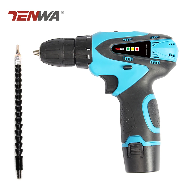 

Tenwa12V EUplug Cordless Drill Household DIY Lithium-Ion Battery Cordless Drill/Driver Power Drill Tool Electric Drill Woodwork