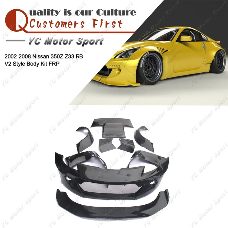 

FRP Fiber Glass Bodykit Fit For 2002-2008 350Z Z33 RB V2 Style Body Kit Bumper Lip Fender Diffuser Spat Spoiler Wing