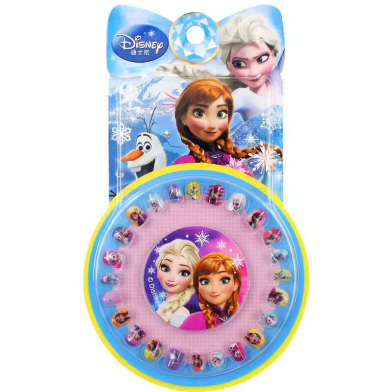 

24pcs Disney Children Nail Sticker Sofia Princess Nail Piece Cartoon Frozen Elsa Baby kid girl pretend play nail art gift