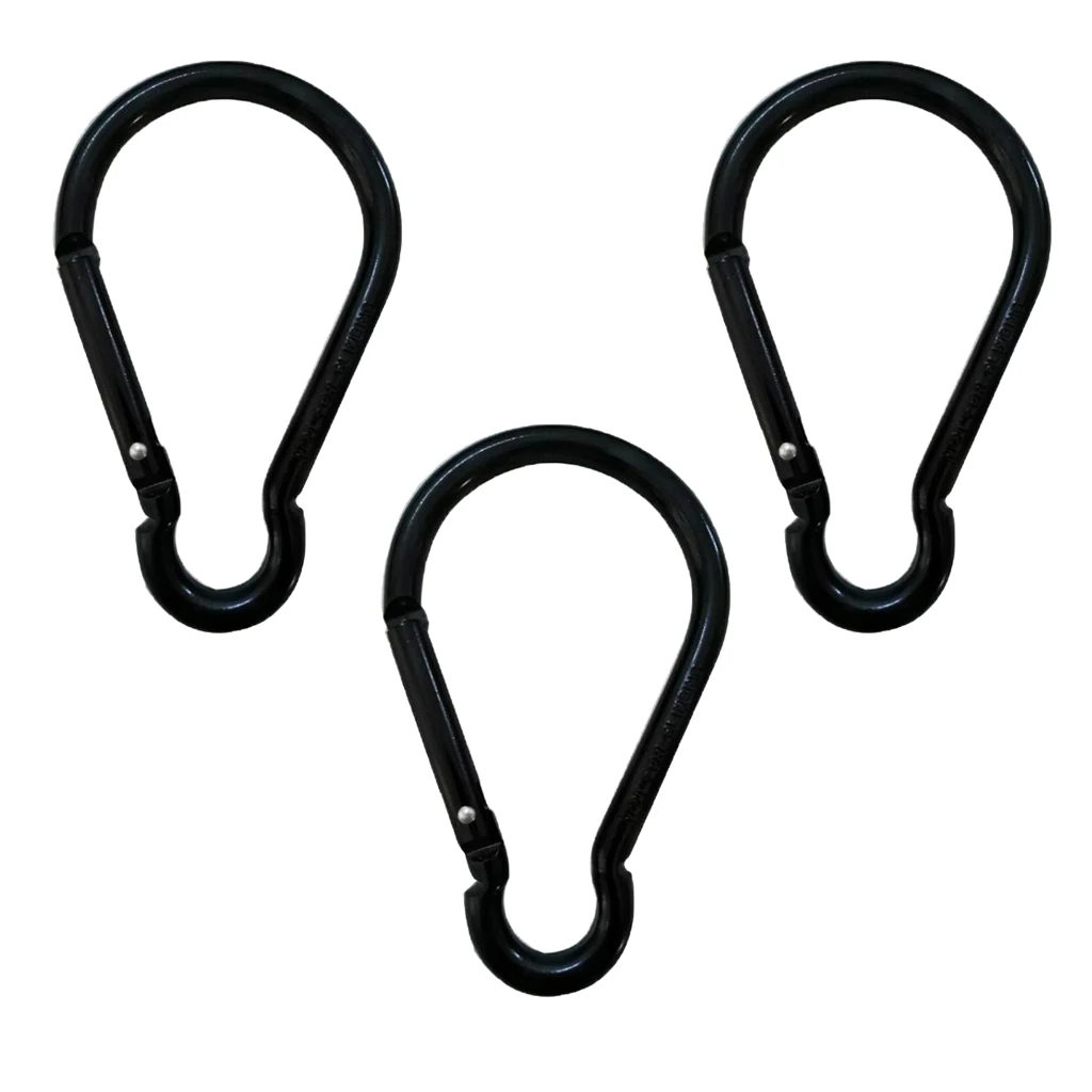 

3pcs Aluminum Snap Hook Carabiner Gourd Shape Key Chain Clip Keychain Hiking Camp Mountaineering Hook Climbing Accessories