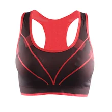 Summer Women Fitness Running Breathable Padded Tank Top Athletic Vest Stretch Seamless Gym Yoga Sports Bra