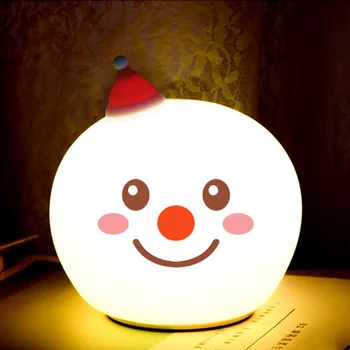 

Christmas snowman stay cute silicone night light snowman bedroom bedside sensor light gift pat night light atmosphere lamp