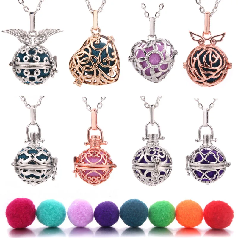 

2019 New Silver Aromatherapy Necklace Pendant Jewelry Open Locket Necklace Essential Oil Diffuser Perfume Scent Aroma Necklaces