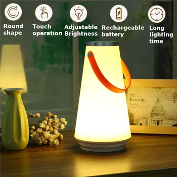 

Rechargeable Dimmable USB LED Hiking Camping Lantern Night Light Bedroom Bedside Table Lamps Outdoor Warm Lights Touch Switch