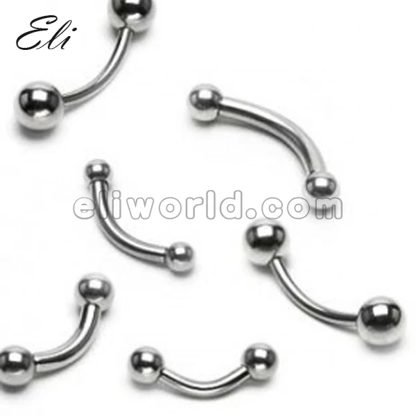 Retail Basic Body Jewelry Stainless Steel Eyebrow Ring Mixed Gauge Eyebrow Piercingin Body
