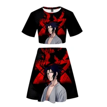 Костюм с короткой юбкой Наруто,, 2 футболки с короткими рукавами и платье Наруто, костюм из двух предметов, высокое качество, повседневный костюм ниндзя, новые комплекты