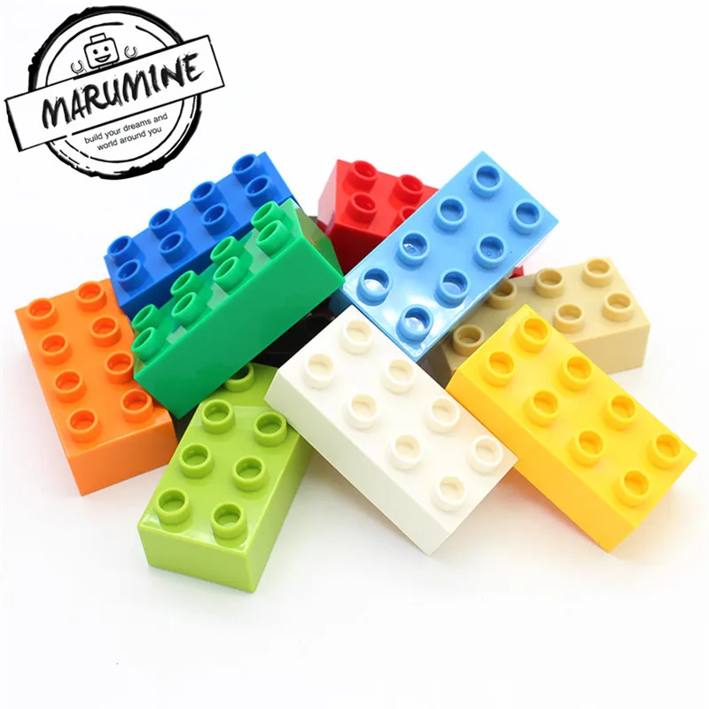 MARUMINE, большие кирпичи, 2x4, Duplo, блок, 30 шт./лот, классический набор, Обучающие игрушки, подарок для детей, сделай сам, набор строительных кирпичей